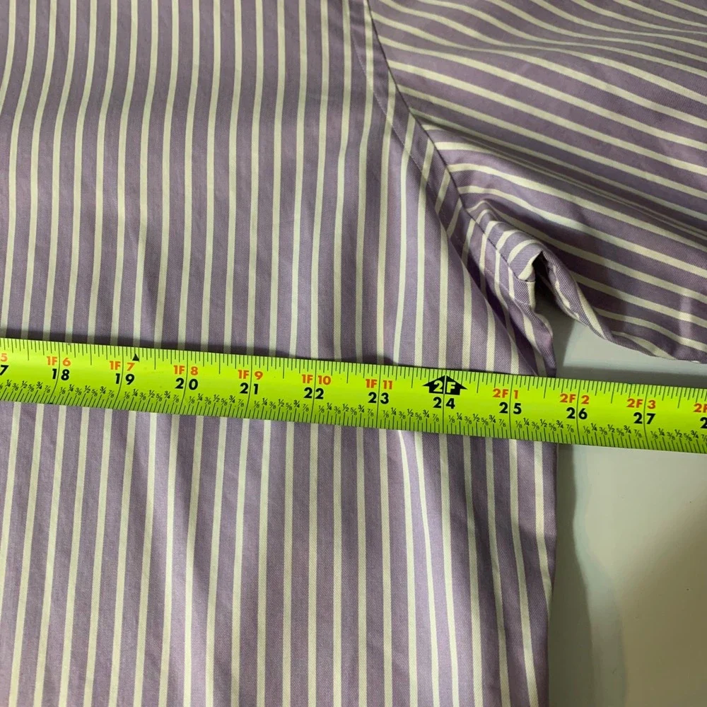 Banana Republic Button Down Shirt XL Purple White Striped Long Sleeve Cotton